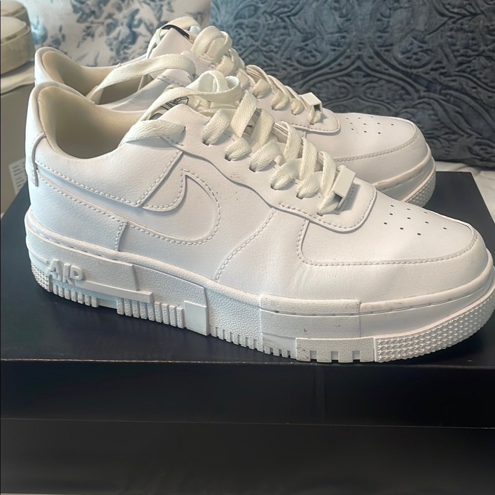 Nike All-White Low-Top Leather Sneakers